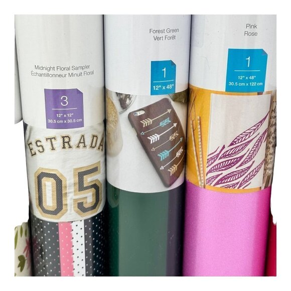 Cricut lot Vinyl HTV Iron On Permanent Glitter Pen Set Pink Green Floral Gift - Picture 6 of 8